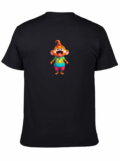 Cartoon Character Graphic Tee - Black T-Shirt