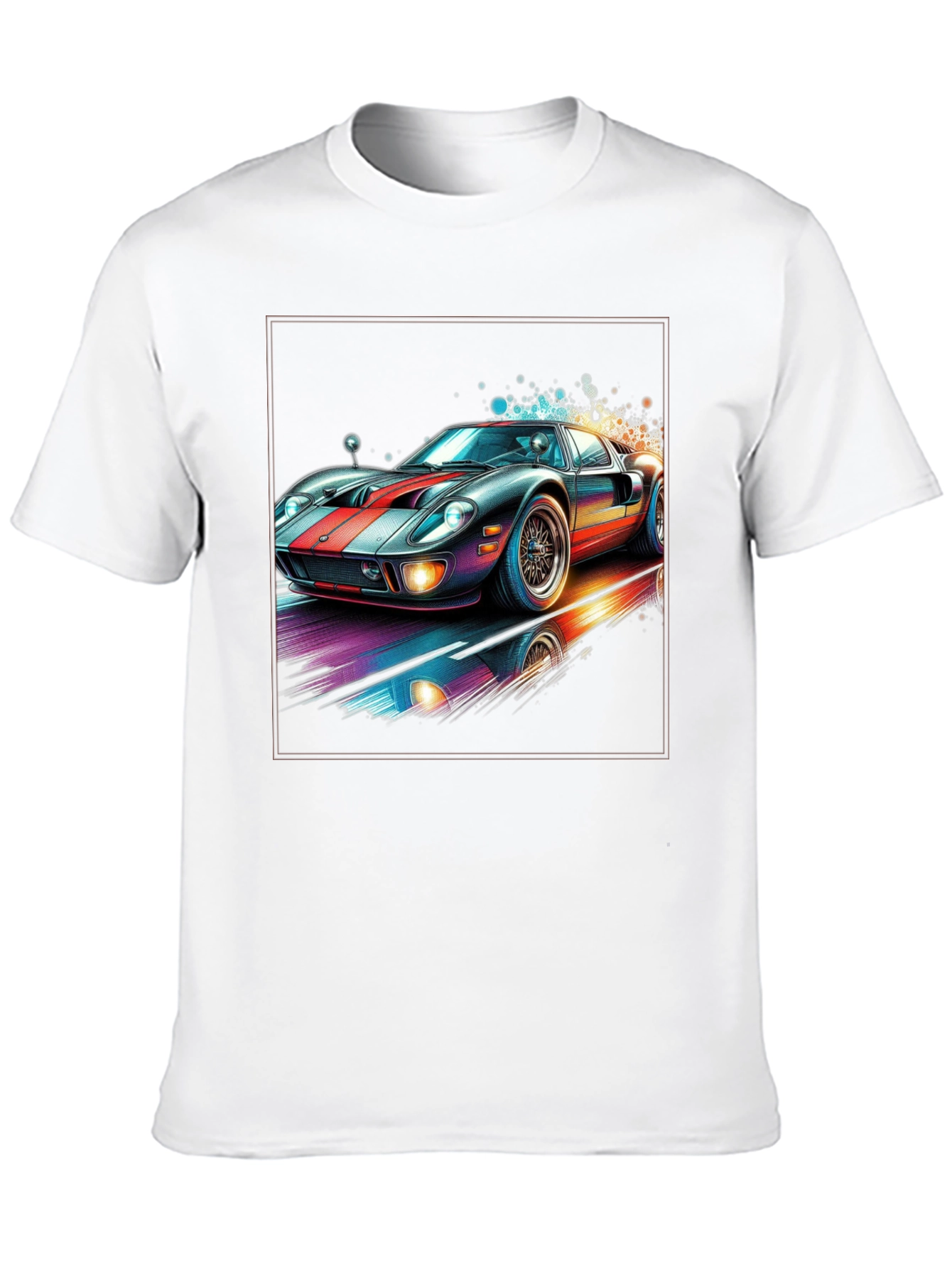 Retro Racing Car Graphic Tee - Black