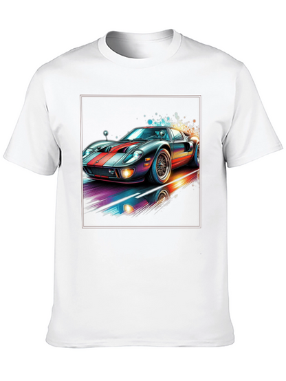 Retro Racing Car Graphic Tee - Black