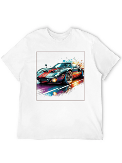 Retro Racing Car Graphic Tee - Black