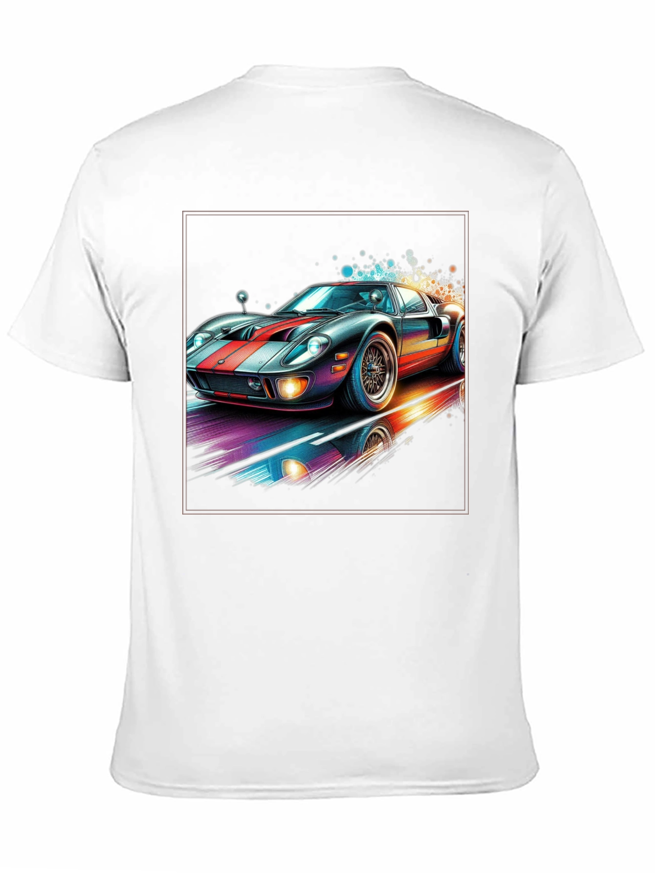 Retro Racing Car Graphic Tee - Black