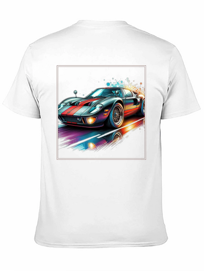 Retro Racing Car Graphic Tee - Black