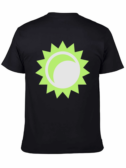 Trendy Black T-Shirt with Sun Graphic