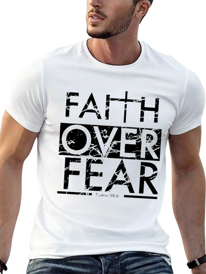 Faith Over Fear Graphic Print Black T-Shirt
