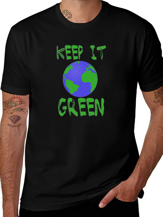 Keep It Green Earth Graphic Tee - Eco-Friendly Design