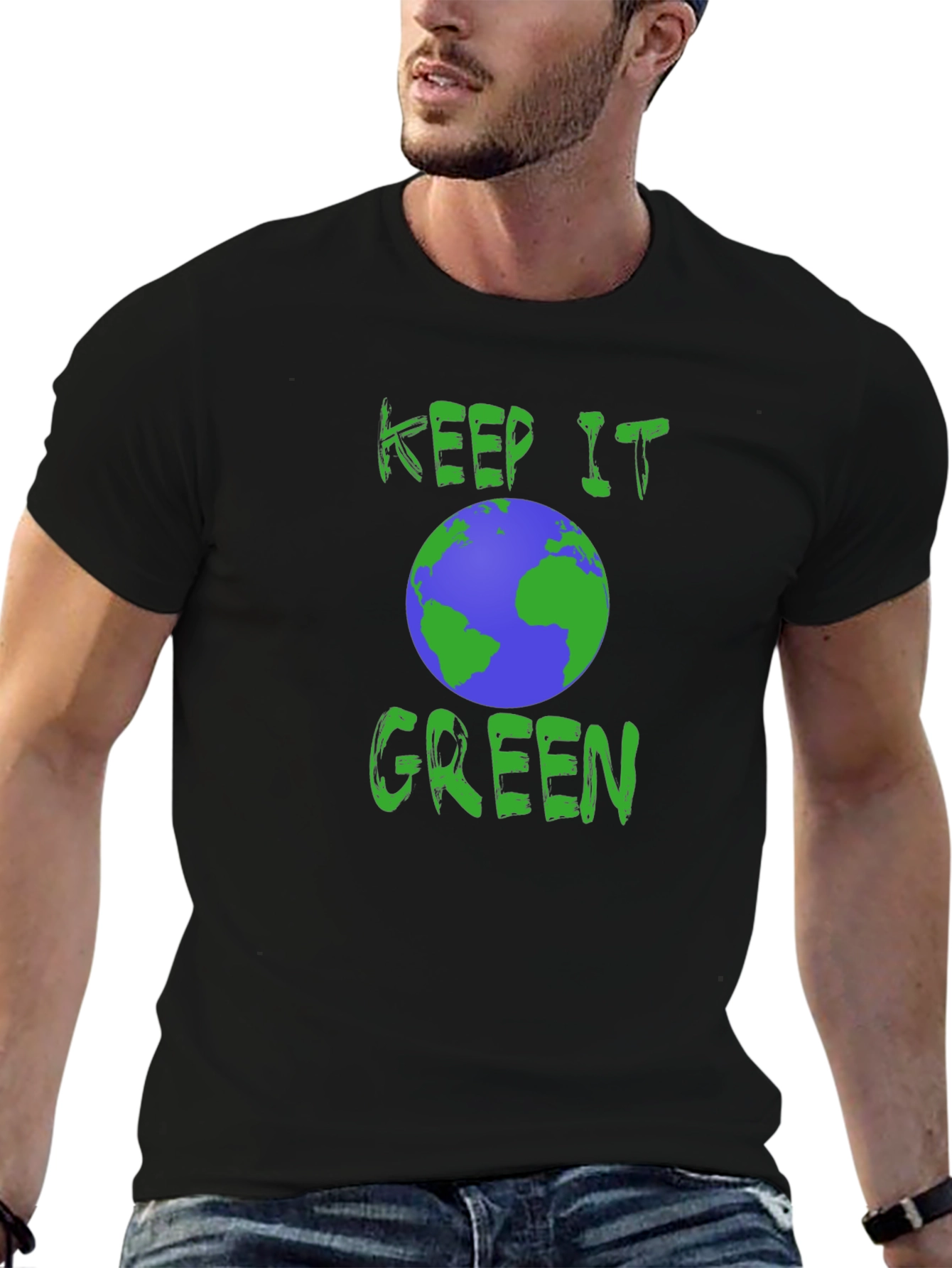 Keep It Green Earth Graphic Tee - Eco-Friendly Design