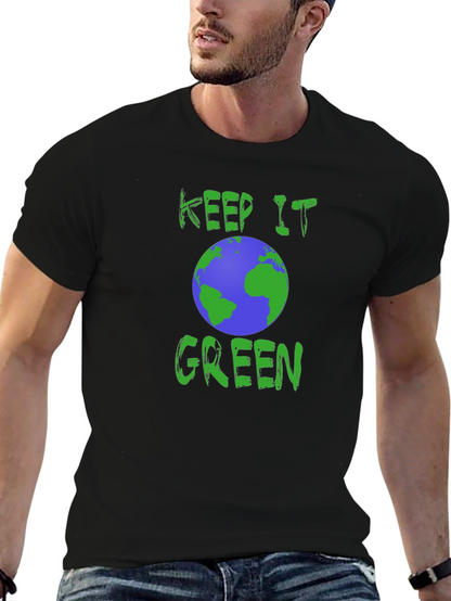 Keep It Green Earth Graphic Tee - Eco-Friendly Design