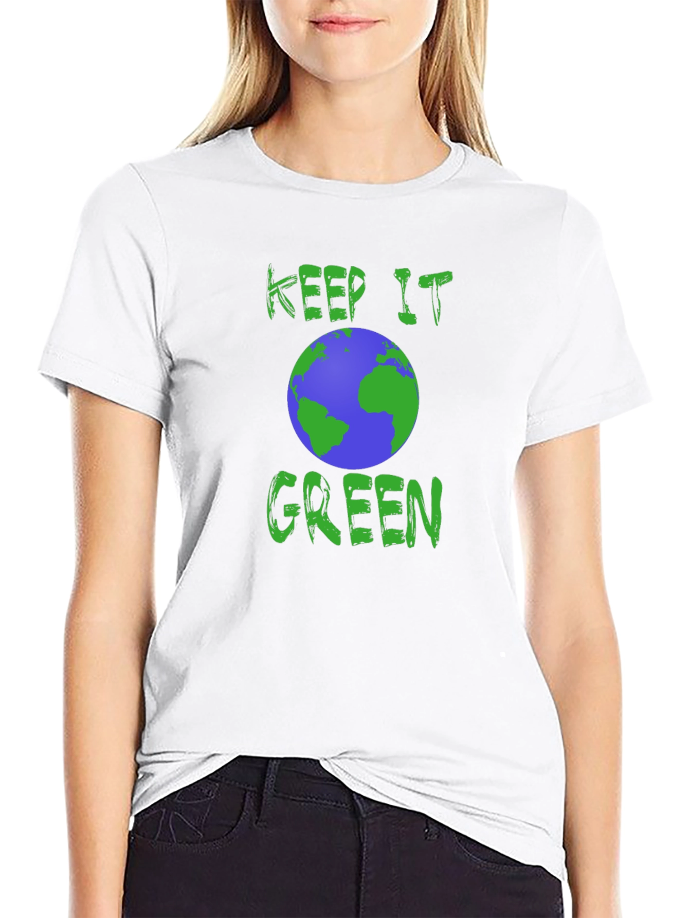 Keep It Green Earth Graphic Tee - Eco-Friendly Design