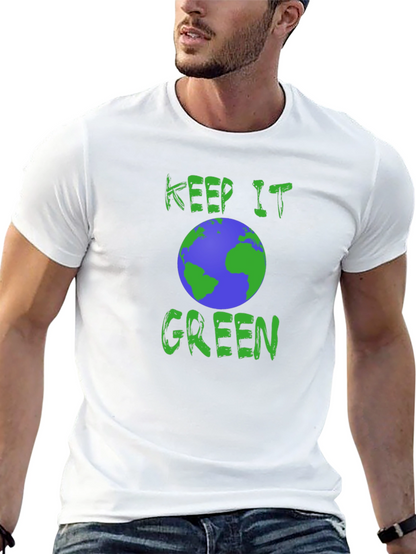 Keep It Green Earth Graphic Tee - Eco-Friendly Design