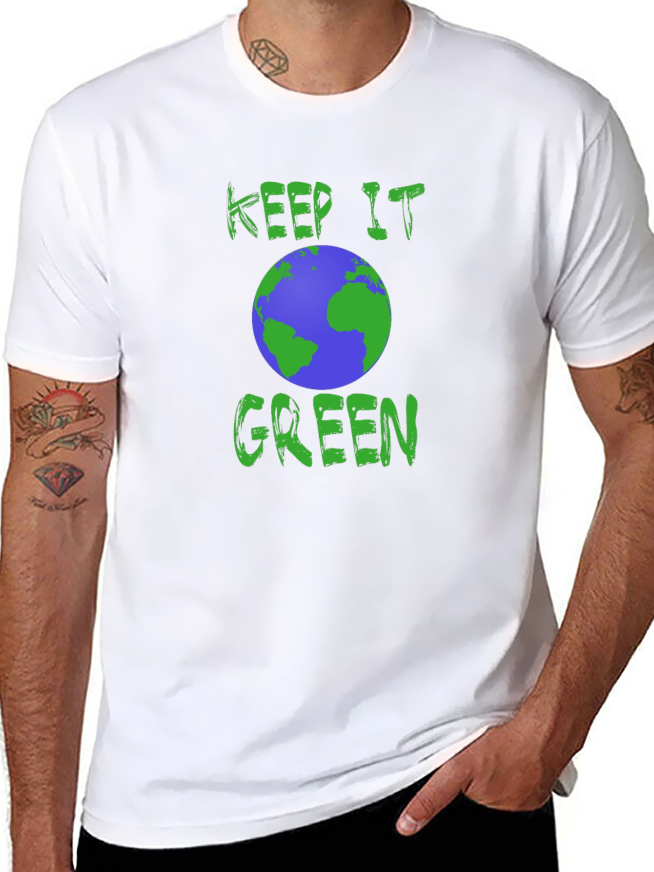 Keep It Green Earth Graphic Tee - Eco-Friendly Design
