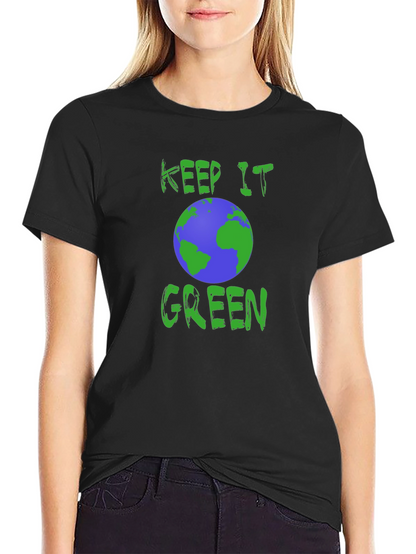 Keep It Green Earth Graphic Tee - Eco-Friendly Design