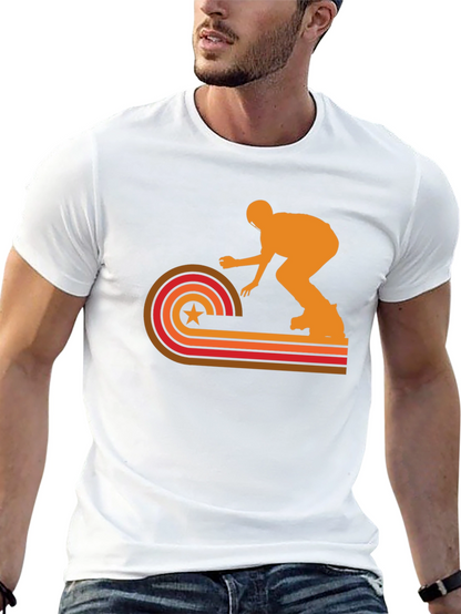 Retro Skater Graphic Tee - Black Cotton T-Shirt