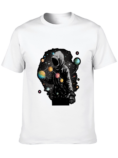 Cosmic Hoodie Graphic Tee - Black