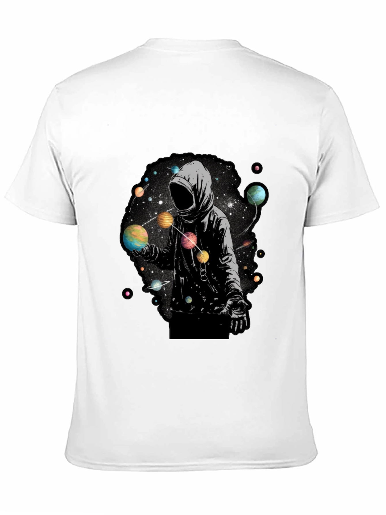 Cosmic Hoodie Graphic Tee - Black