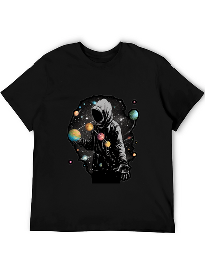 Cosmic Hoodie Graphic Tee - Black