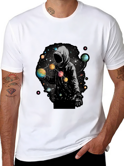 Cosmic Hoodie Graphic Tee - Black