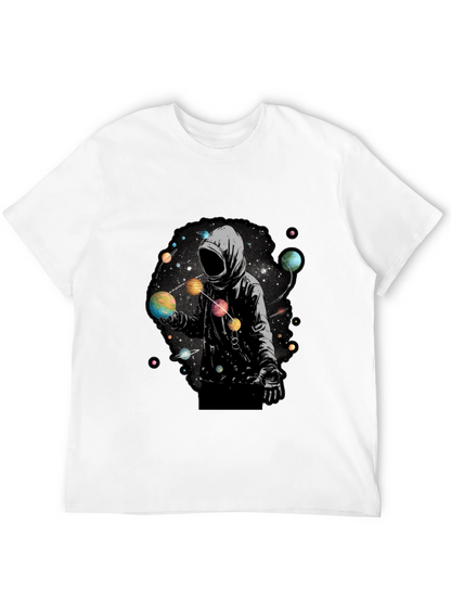Cosmic Hoodie Graphic Tee - Black