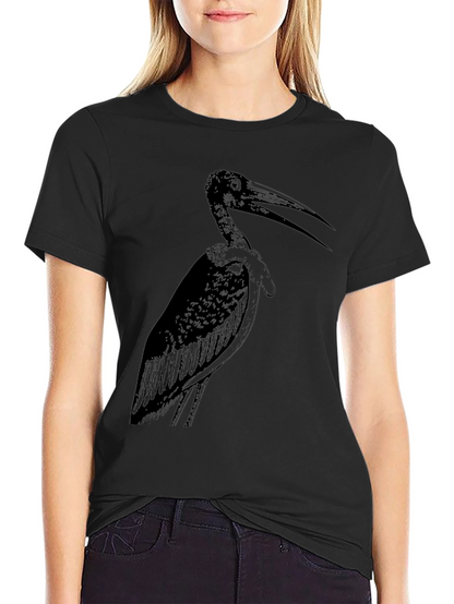 Stork Graphic Tee - Stylish Black Cotton T-Shirt