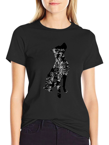 Distressed Dog Silhouette Black T-Shirt