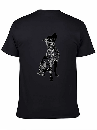 Distressed Dog Silhouette Black T-Shirt