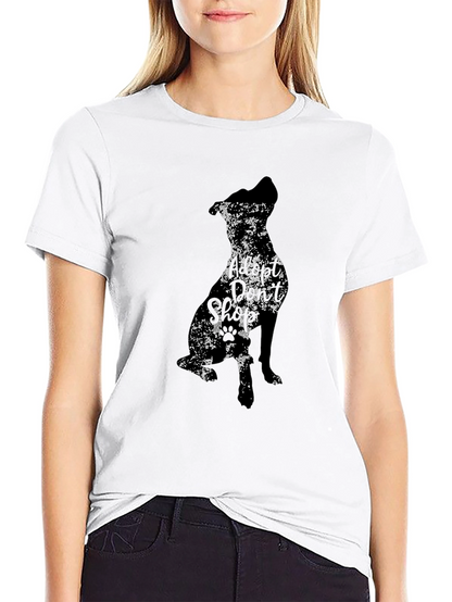 Distressed Dog Silhouette Black T-Shirt