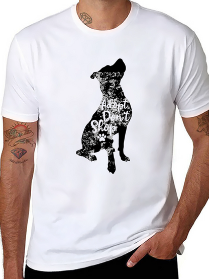 Distressed Dog Silhouette Black T-Shirt