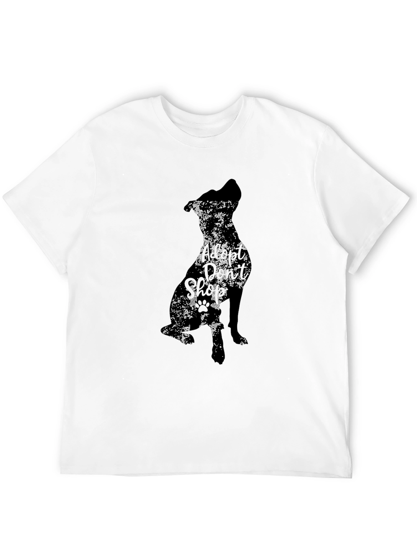 Distressed Dog Silhouette Black T-Shirt