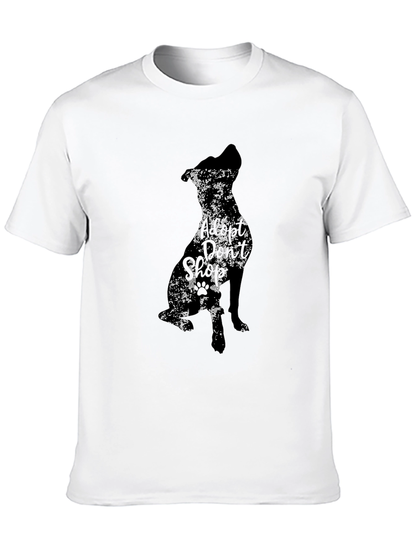 Distressed Dog Silhouette Black T-Shirt