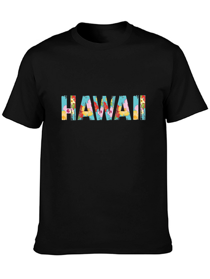 Floral Hawaii Graphic Black T-Shirt