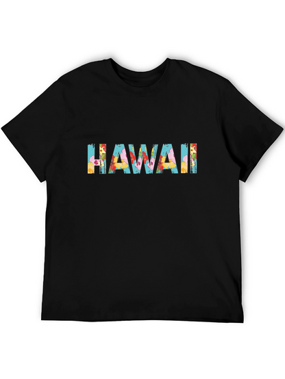 Floral Hawaii Graphic Black T-Shirt