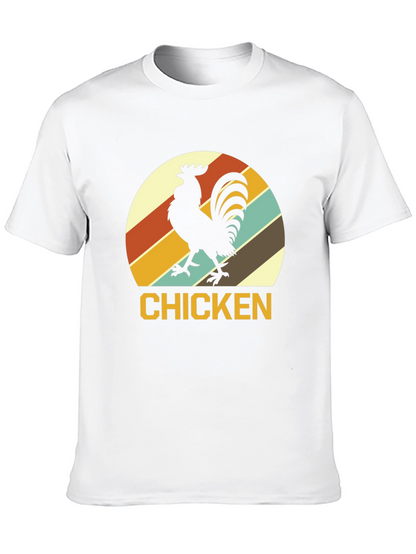 Retro Chicken Graphic T-Shirt - Black
