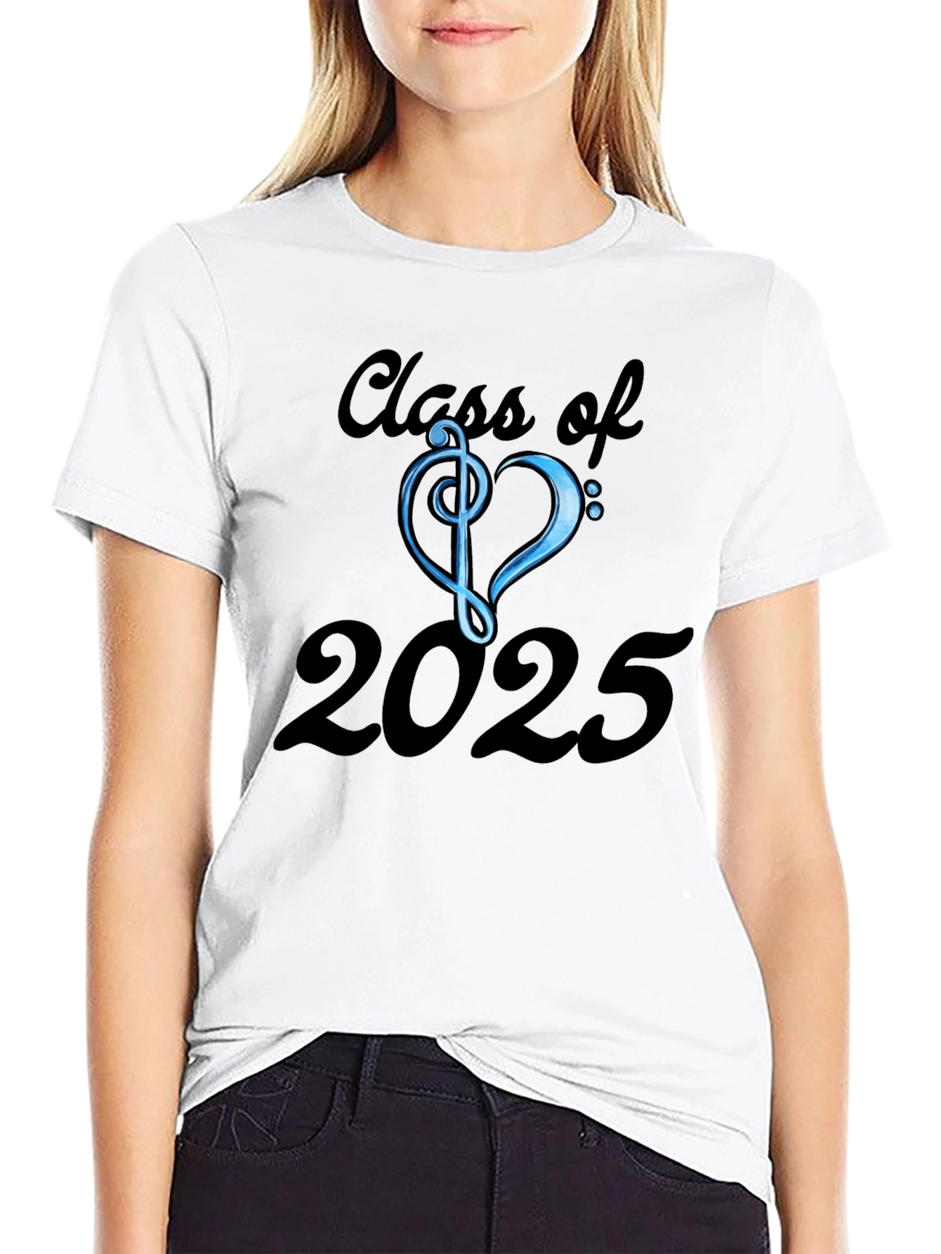 Class of 2025 T-Shirt - Musical Treble Clef Heart