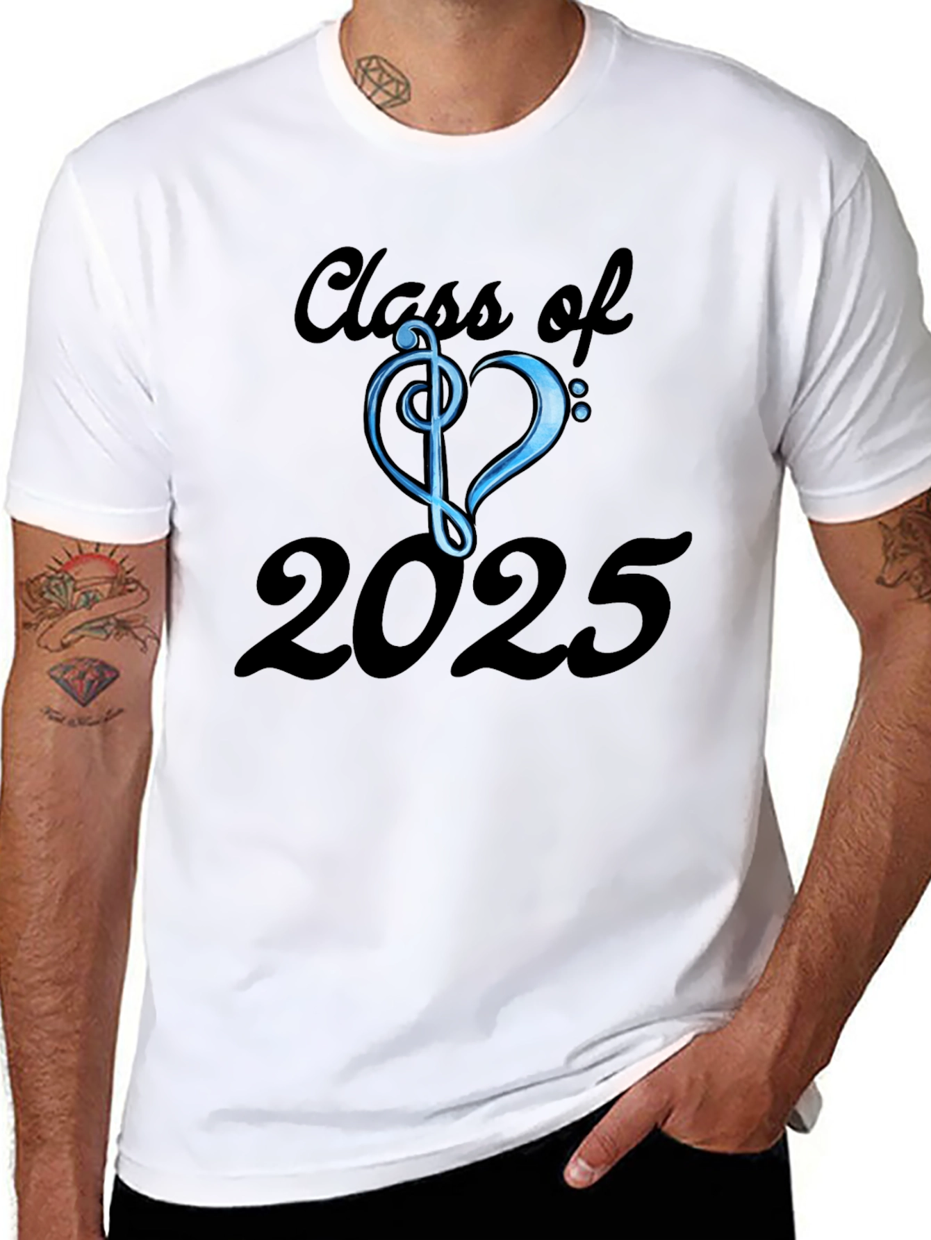 Class of 2025 T-Shirt - Musical Treble Clef Heart