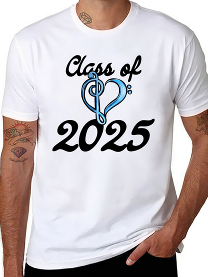 Class of 2025 T-Shirt - Musical Treble Clef Heart