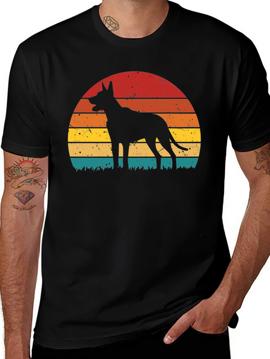Retro Dog Silhouette T-Shirt - Vintage Style Comfort