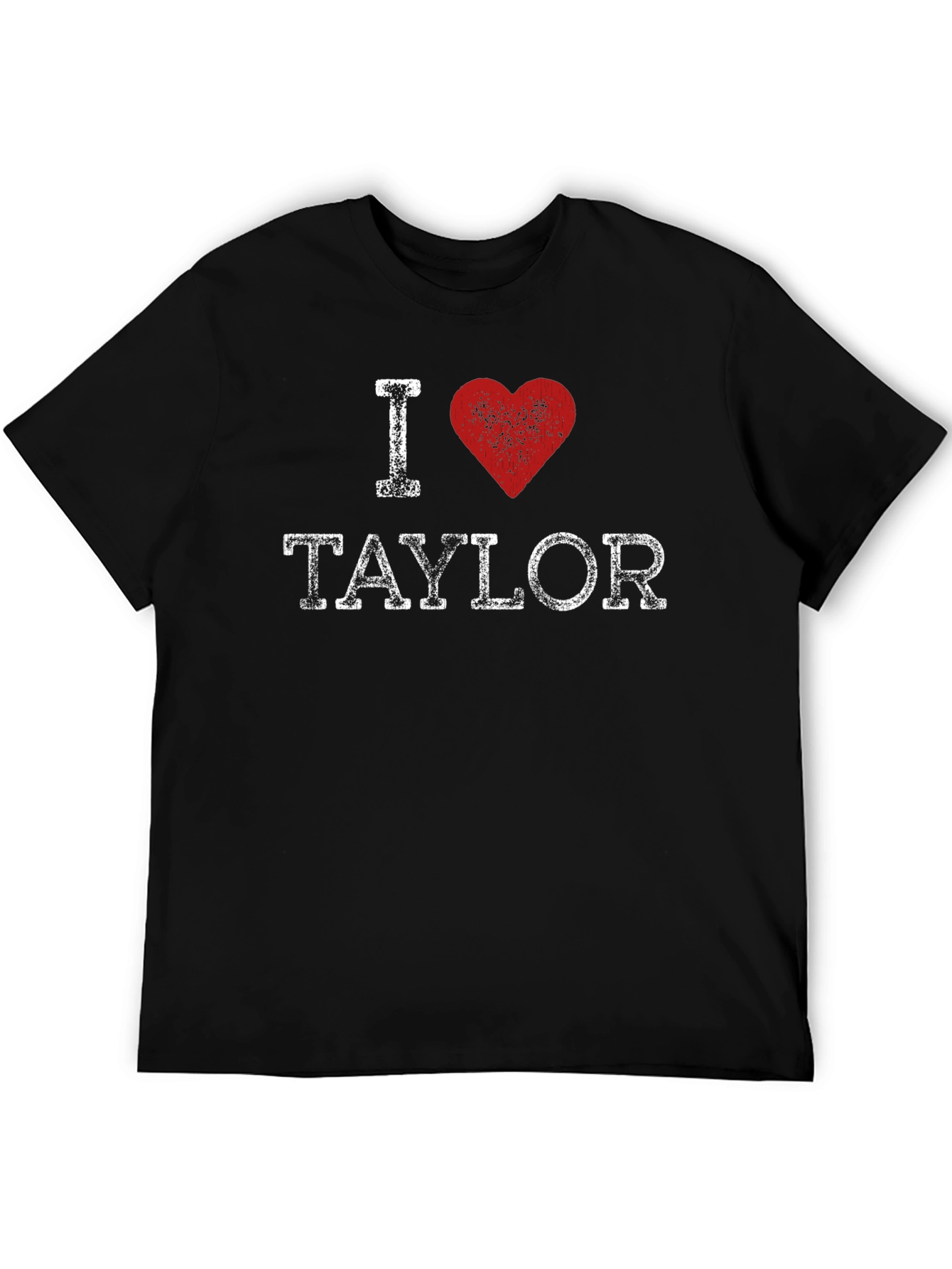 I Heart Taylor Distressed Graphic Tee - Black