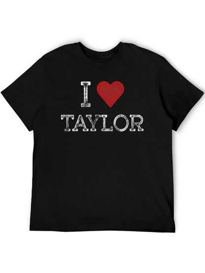 I Heart Taylor Distressed Graphic Tee - Black