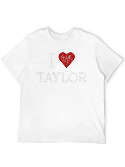I Heart Taylor Distressed Graphic Tee - Black