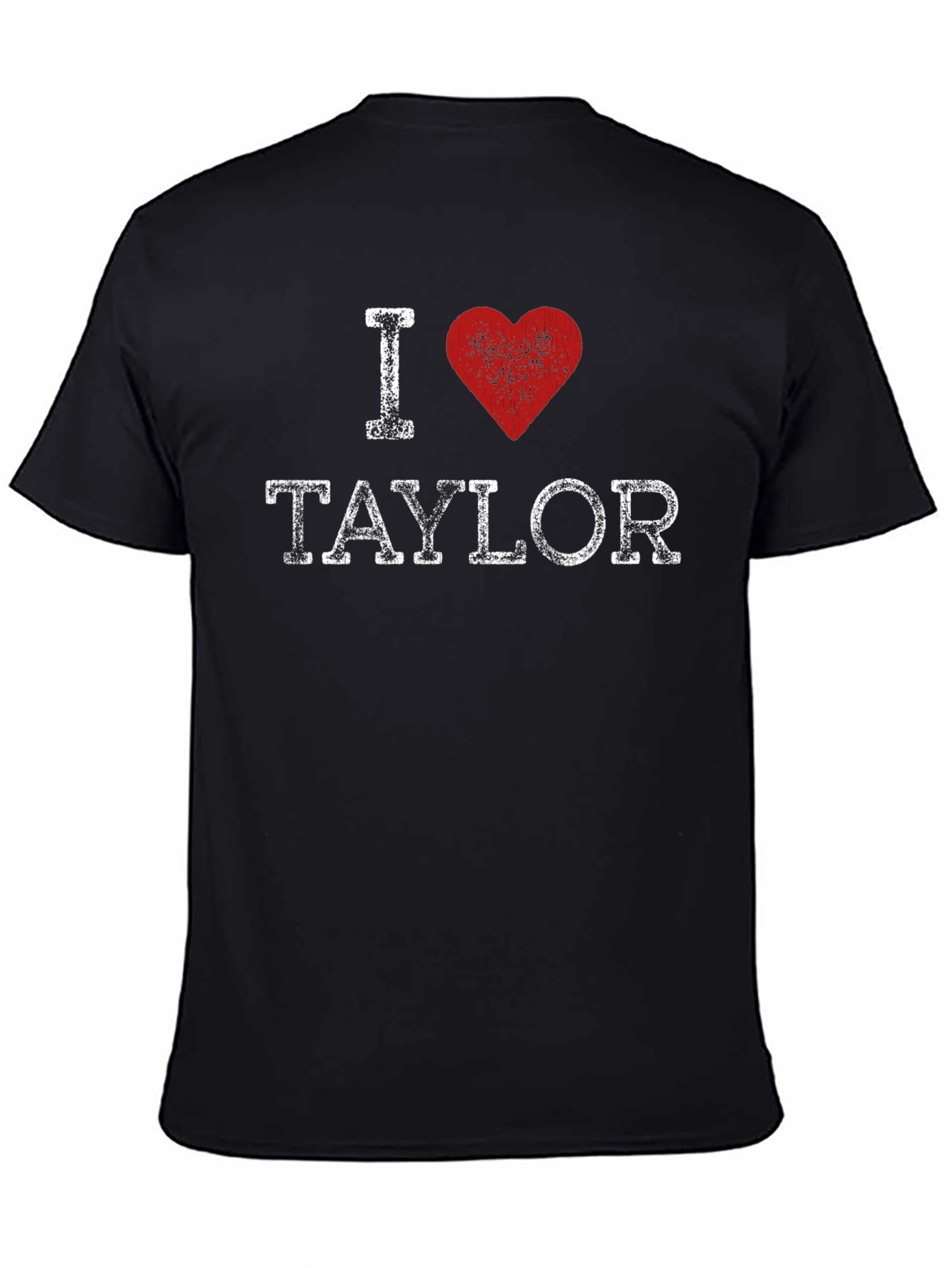 I Heart Taylor Distressed Graphic Tee - Black