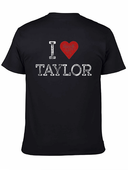 I Heart Taylor Distressed Graphic Tee - Black