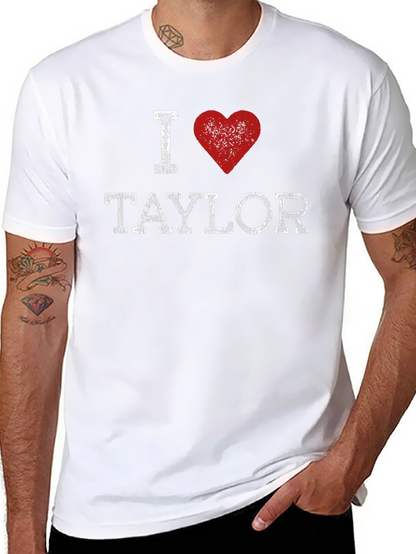 I Heart Taylor Distressed Graphic Tee - Black