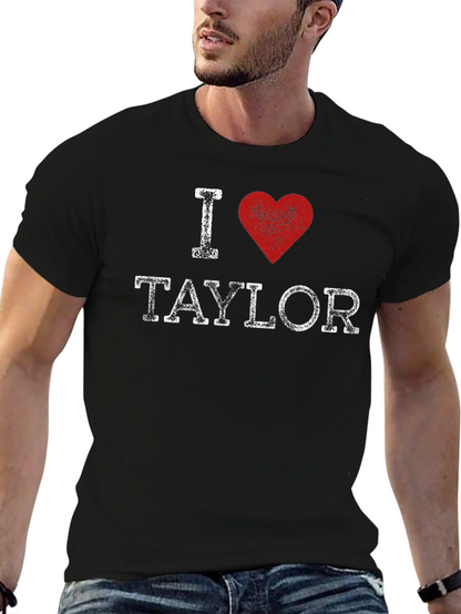 I Heart Taylor Distressed Graphic Tee - Black