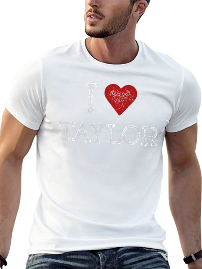 I Heart Taylor Distressed Graphic Tee - Black
