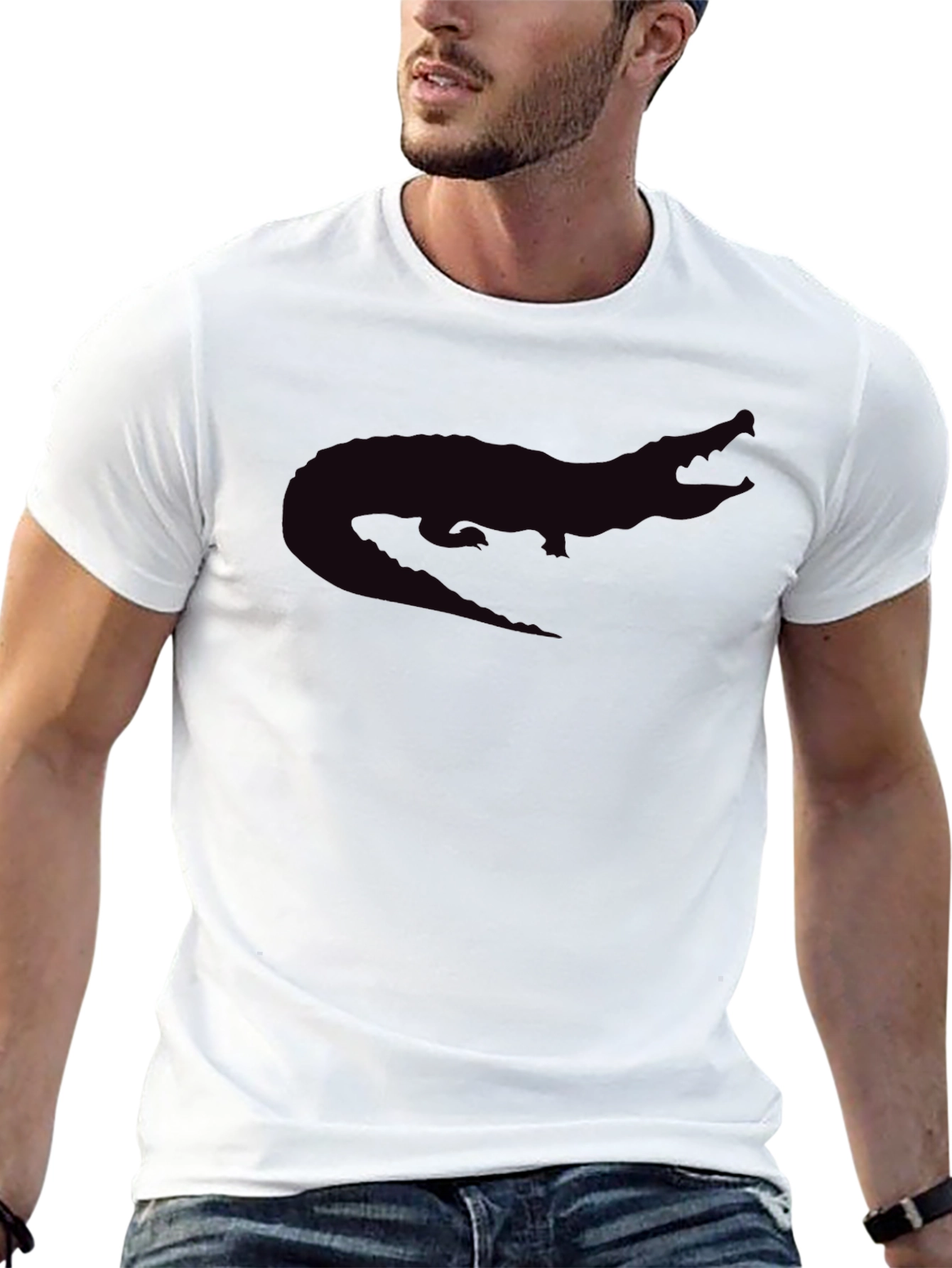 Black Alligator Graphic Tee - Casual Style