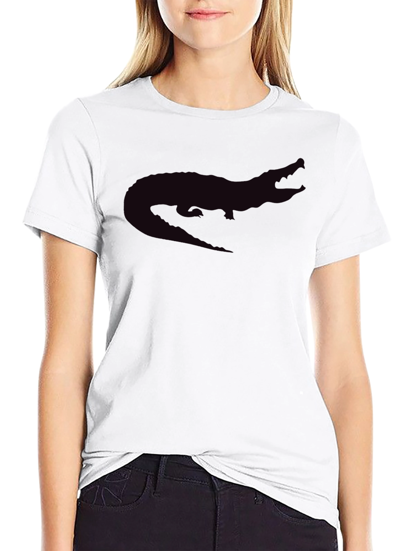 Black Alligator Graphic Tee - Casual Style