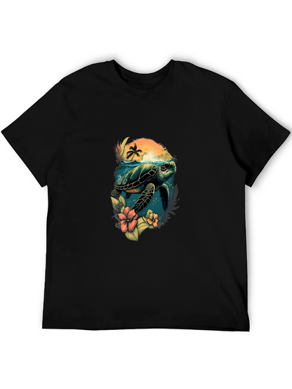 Tropical Turtle Graphic T-Shirt