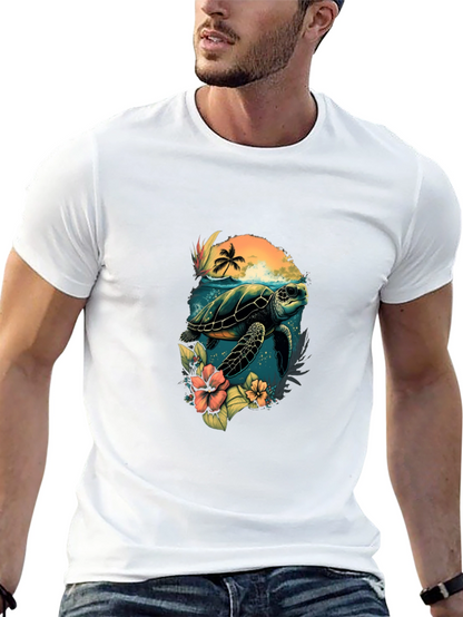 Tropical Turtle Graphic T-Shirt