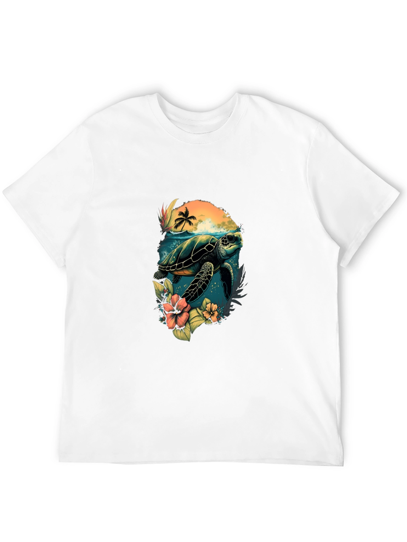 Tropical Turtle Graphic T-Shirt