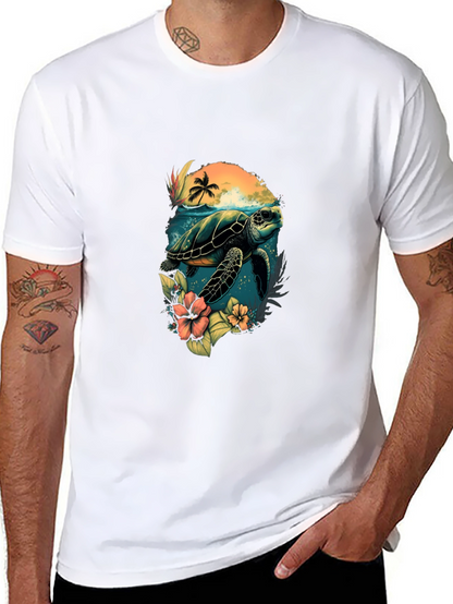 Tropical Turtle Graphic T-Shirt