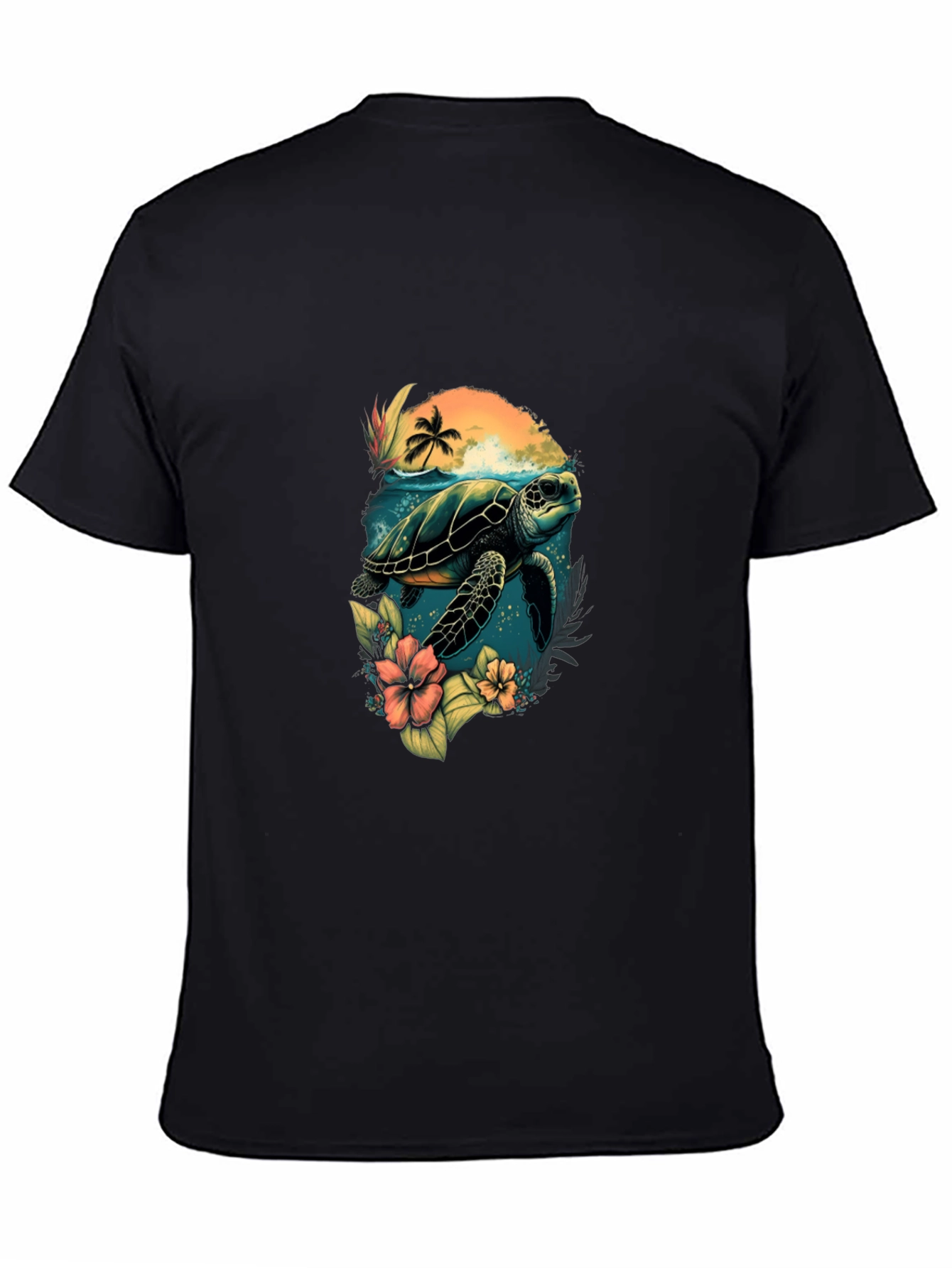Tropical Turtle Graphic T-Shirt